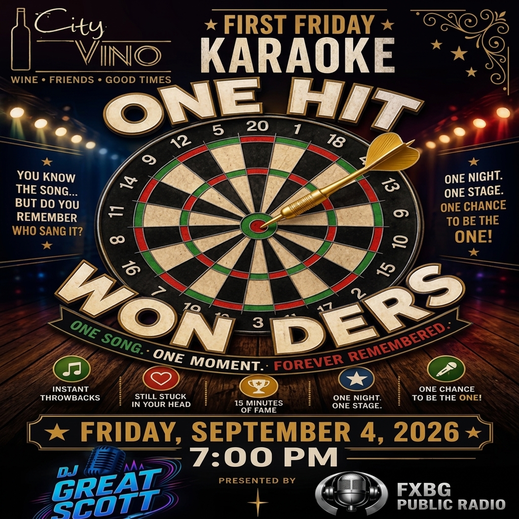 Karaoke – One Hit Wonders at City Vino on September’s First Friday