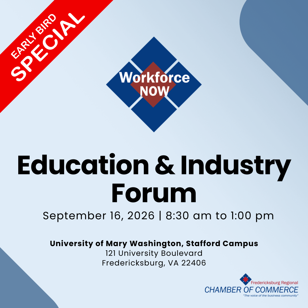 A blue promotional flyer with the event details for an Education and Industry Forum.