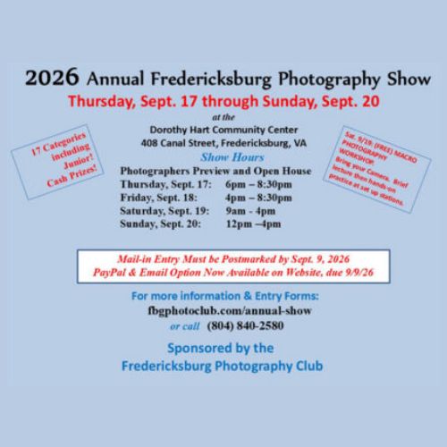 2026 Annual Fredericksburg Photography Show