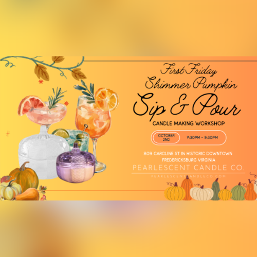 Shimmer Pumpkin Sip & Pour Candle Making Workshop at Pearlescent Candle